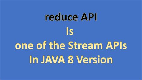Reduce Stream API JAVA New Features Part YouTube