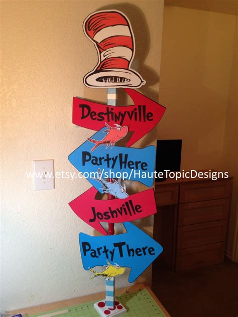 Dr Seuss Cat In The Hat 3 Ft Sign Post Any By Hautetopicdesigns