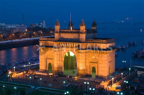 Mumbai Bombay Gateway Of India Evening From Taj Mahal Hotel