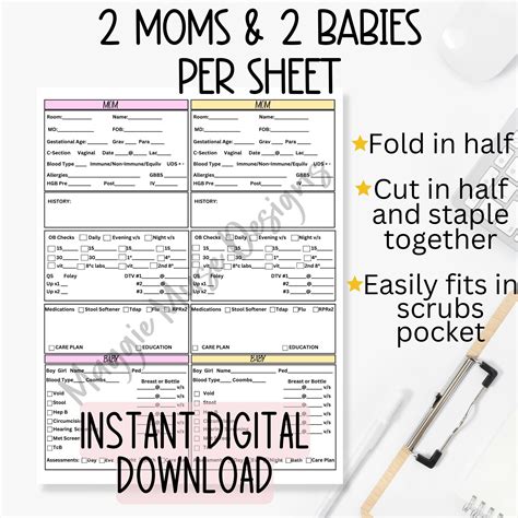 Mother Baby Report Sheet Mom And Baby Nurse Brain Report Sheet 4 Mom