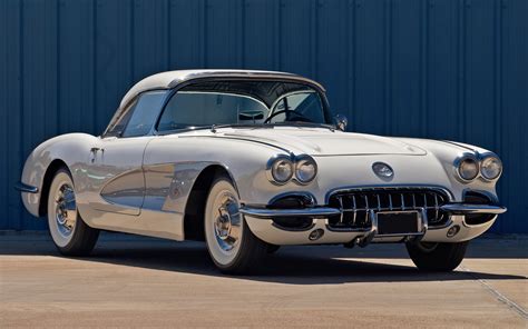 Hd Wallpaper Chevrolet Corvette C1 1958 White Front