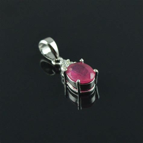 Solid 925 Sterling Silver Ruby Pendant Handmade Pendant Etsy
