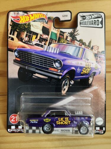 Hot Wheels Premium Boulevard 63 Chevy Nova Gasser Lil II Short Real