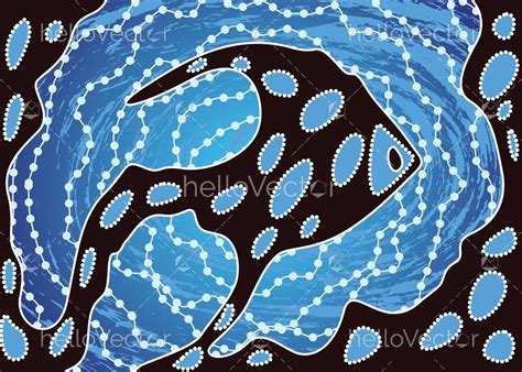 Aboriginal Dot Art Background With Fish Fish Background Aboriginal