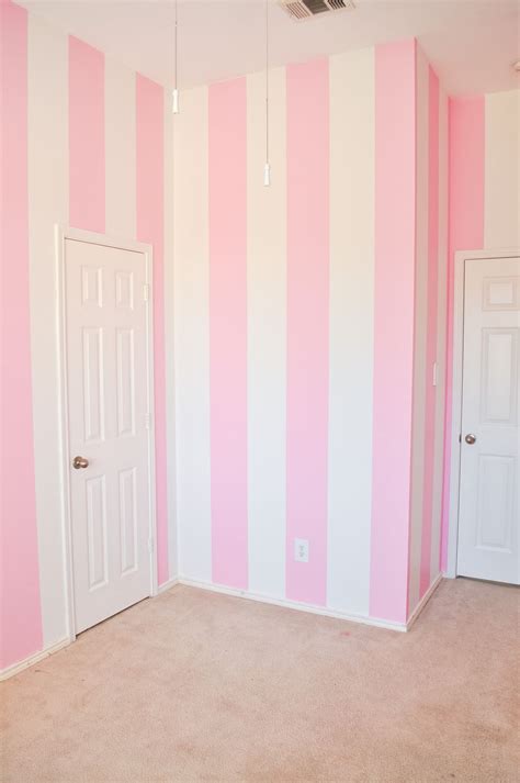 How To Diy Pink Striped Walls Home Renovation