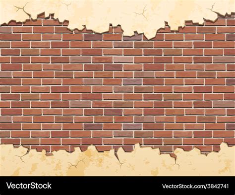 Brick Wall And Cracked Concrete Royalty Free Vector Image