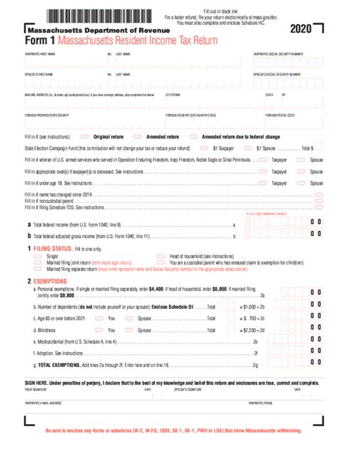 Massachusetts Tax S 2020 2024 Form Fill Out And Sign Printable Pdf
