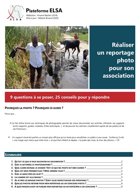 Réaliser Un Reportage Photo Pour Son Association Plateforme Elsa