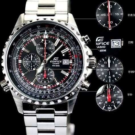 reloj hombre casio ef 527d 1av edifice water resist 100m stainless steel chronograph