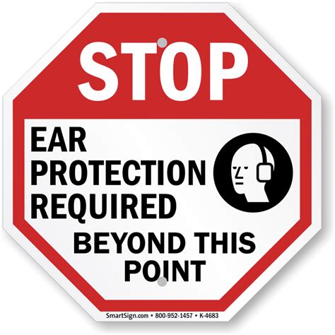 Stop Ear Protection Required In This Area Sign Sku K 4683