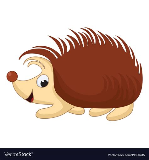 Smiling Cartoon Hedgehog Royalty Free Vector Image