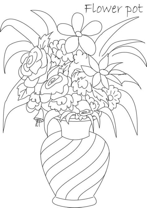 This one features a large green vase with handles. Picture of Flower Vase Coloring Page | Coloring Sky