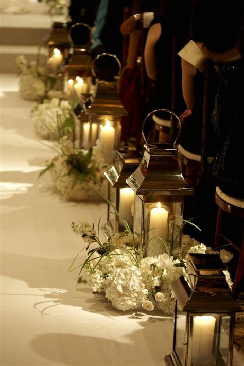 Ceremony Décor Photos Lantern Aisle Decorations Inside Weddings