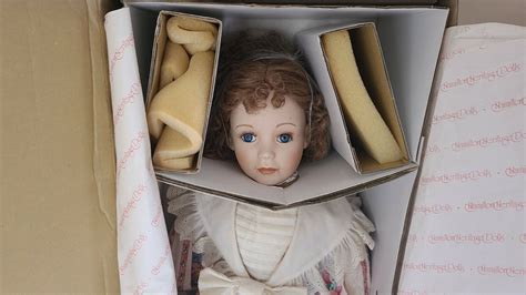 Vintage 1991 Approx 27 Porcelain Amber Doll By Laura Cobabe Ebay