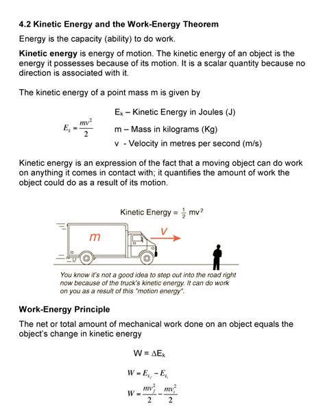 42 Kinetic Energy And The Work Energy Theorem 4 2 Kinetic Energy