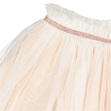 Billieblush Girls Tulle Skirt With Fur Pompoms Pink Tie For Girls