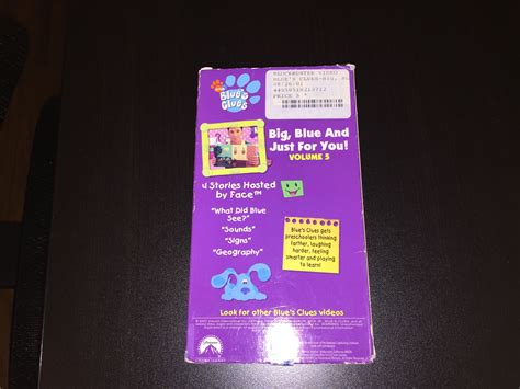 Blues Clues Big Blue And Just For You Volume 5 2001 Vhs 2nd Birthday