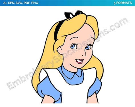 Alices Smiling Face Alice Disney Movie Characters As Svg Vector