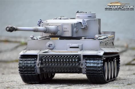 Rc Panzer 24 Ghz Tiger 1 Grau Taigen V3 Ir Kanonenrauch Metall