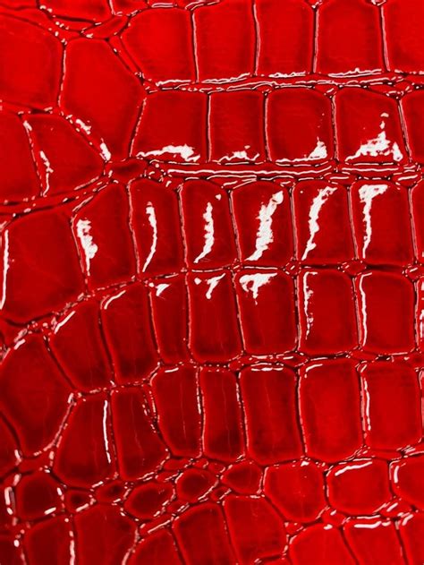 Faux Alligator Print Vinyl Fabric Red Faux Animal Print Sold By The