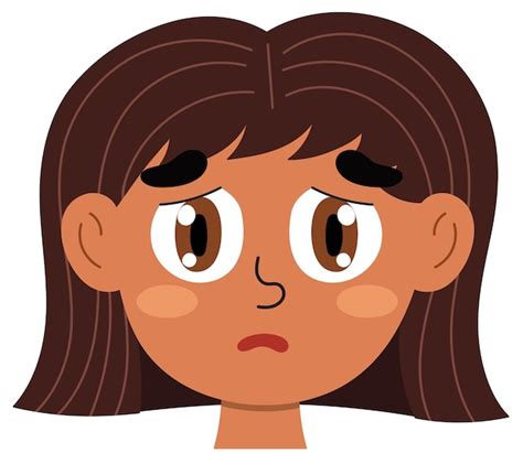 Premium Vector Sad Emotion Face Little Girl Clipart With Emotional