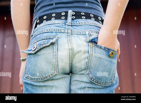 Girl In Jeans Stock Photo Alamy