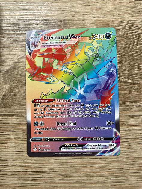 Eternatus Vmax Rainbow Custom Made Pokémon Card Non Holo Etsy