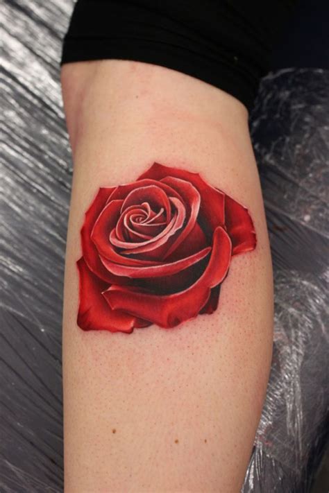 Realistic Red Rose Tattoo Best Tattoo Design Ideas