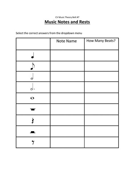 Music Note Symbols And Names