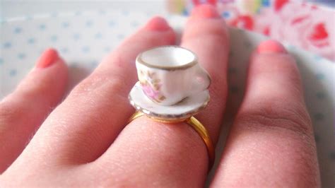 Alice In Wonderland Floral Teacup Ring Tea Cup Retroflower