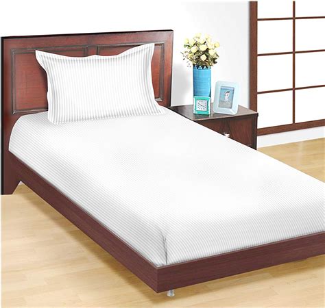 Rd Trend Linen 100 Cotton 210 Tc Single Bed Size Bed Sheet With 1 Pillow Cover White Single