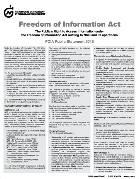 Freedom Of Information Act Public Statement 2018 Ngc Ngc