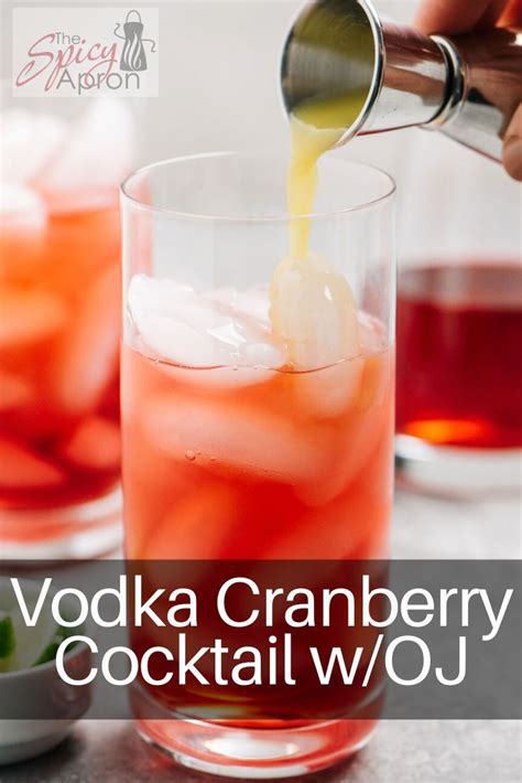 This Vodka Cranberry Drink With A Splash Of Orange Juice Is Light And