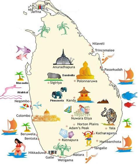 Sri Lankan Tourist Map Marvellous Sri Lanka
