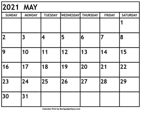 Printable May 2021 Calendar Bestgadget4you Calendar March Calendar