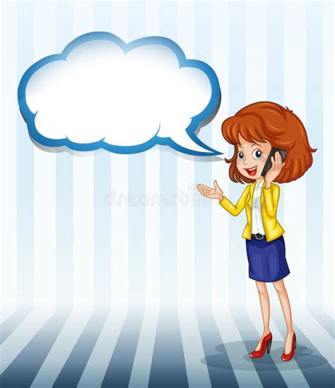 A Girl Talking With An Empty Callout Stock Vector Illustration Of