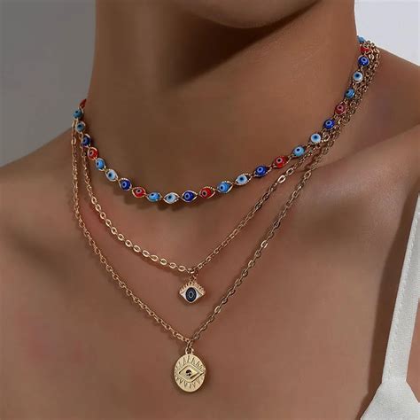 Fashion Turkish Evil Eyes Multilayer Necklaces For Women Bohemian