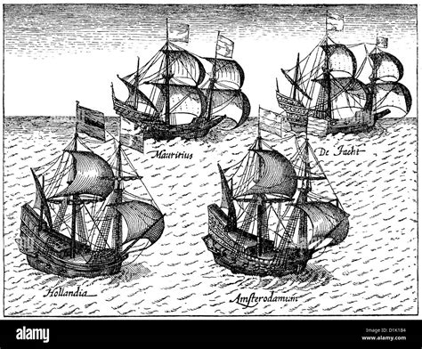 Dutch Merchant Fleet On Its Way To The East Indies East Indiamen