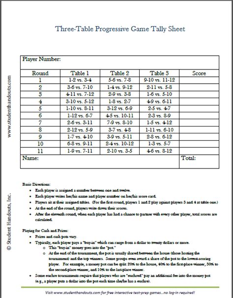 Instructions for shanghai rummy rummy card game, card from www.pinterest.com. 3 Tables, 12 Players - Free Printable Tally Score Sheets ...
