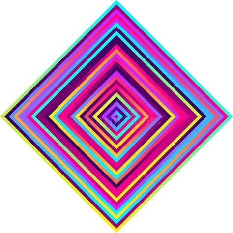 Crazy Squares Bright Geometric Pattern With Bold Neon Colors Stock