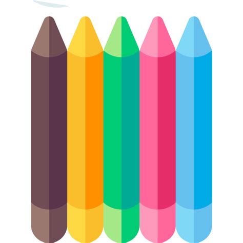 Colored Pencils Basic Rounded Flat Icon