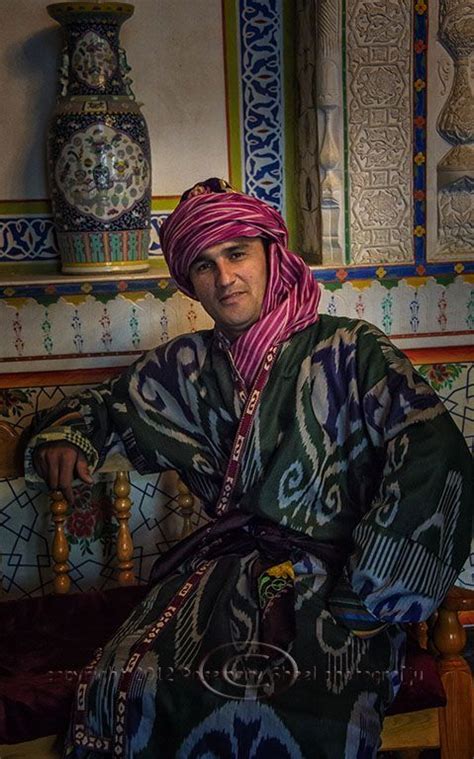 Traditional Uzbek Male Clothes Consisted Of The Loose Fitting Cotton Coat Called The Chapan A
