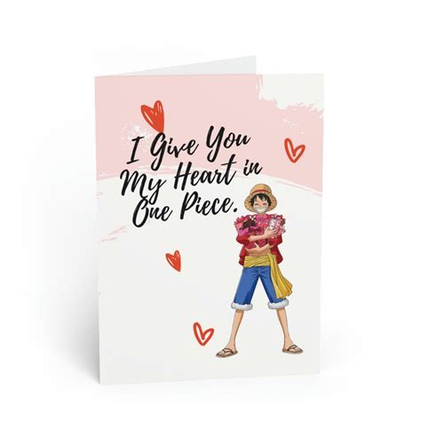 One Piece Valentine Day Card Etsy Uk