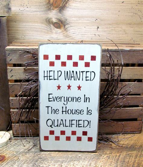 Mothers Day T Funny Sign Help Wanted Sign Rustic