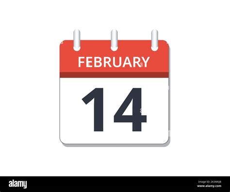 February 14th Calendar Icon Vector Concept Of Schedule Business And