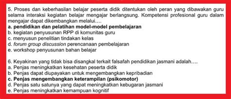 Kunci Jawaban Soal Reviu Pembelajaran Pjok Seri Pppk Belajar Guru