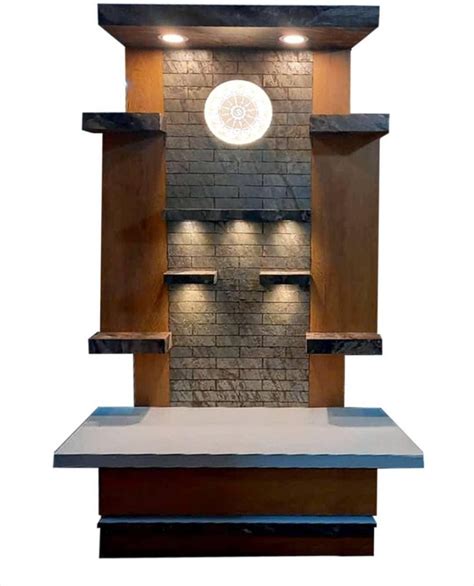 Modern Designer Wooden Temple With Led Lights For Home Office In Nepal At Npr Rating