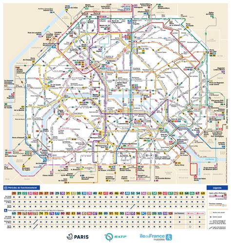 Transit Maps Submission Official Map Buses Of Paris France 2019