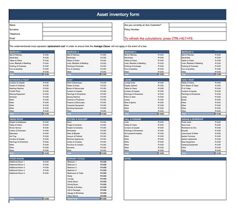 49 Free Asset List Templates Excel Personal Business