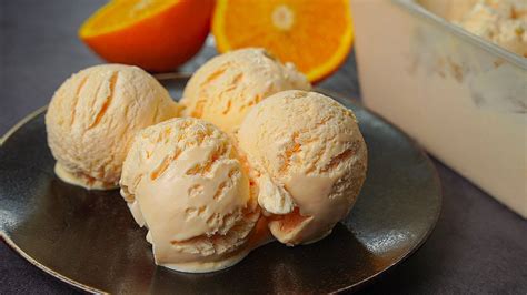 Homemade Orange Ice Cream With Fresh Orange Juice Yummy Youtube
